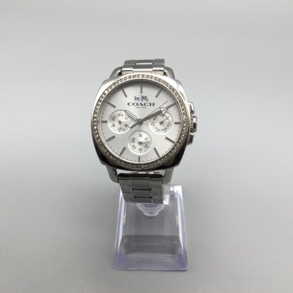 Coach Boyfriend Watch Women 40mm Stainless Multifunction New Battery 6.75" - Picture 2 of 13